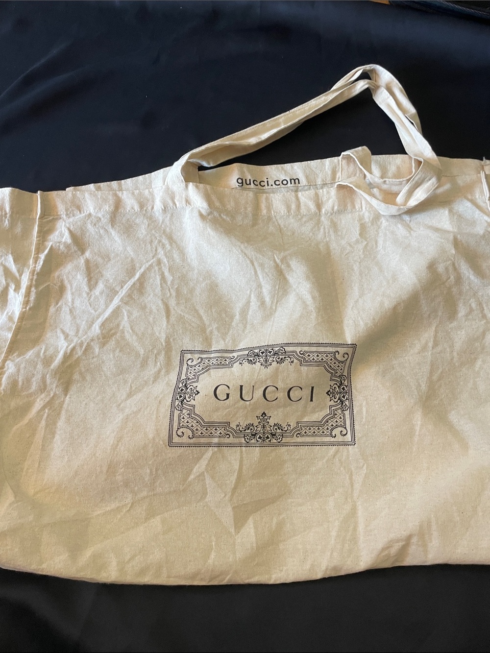Gucci Cream Canvas Tote with Logo Print